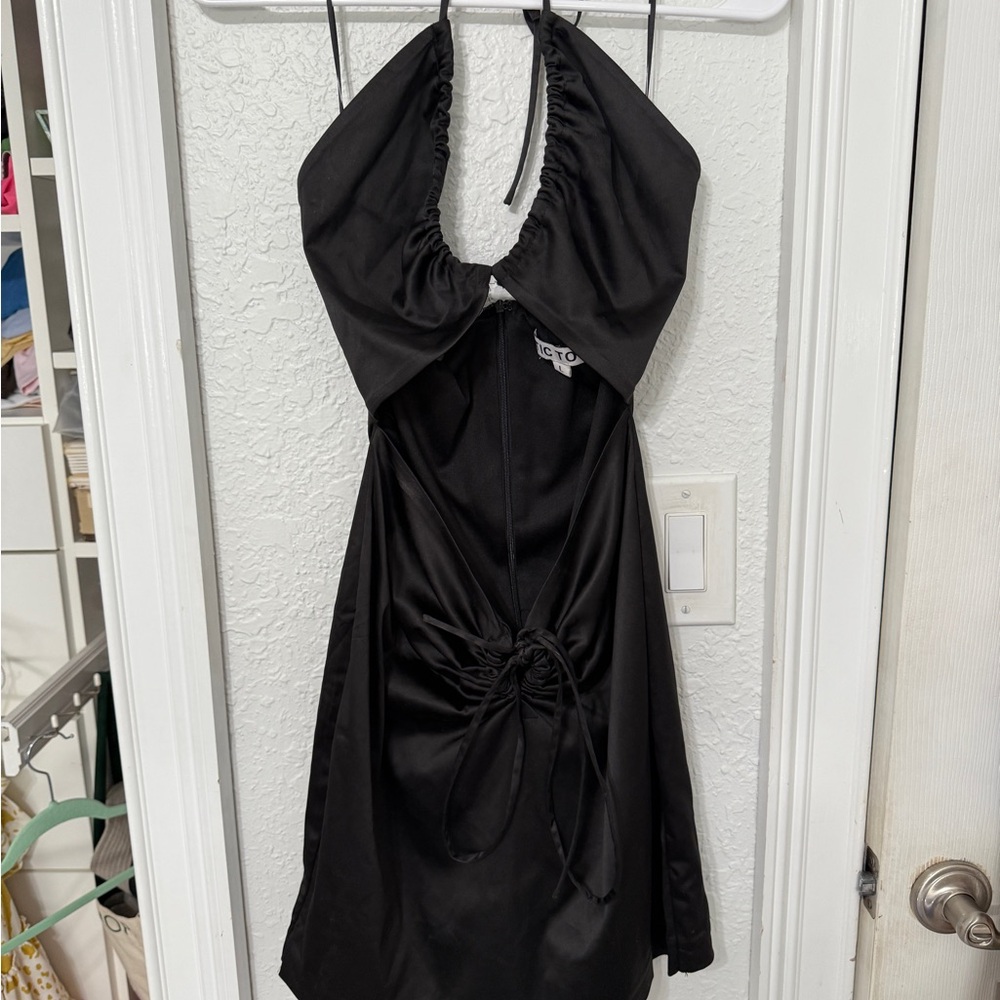 Elegant Black Halter Dress